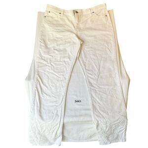 Q-Baby Women Slim Jeans size 17/18 x 34 White Mid Rise Stretch No Gap Waistband